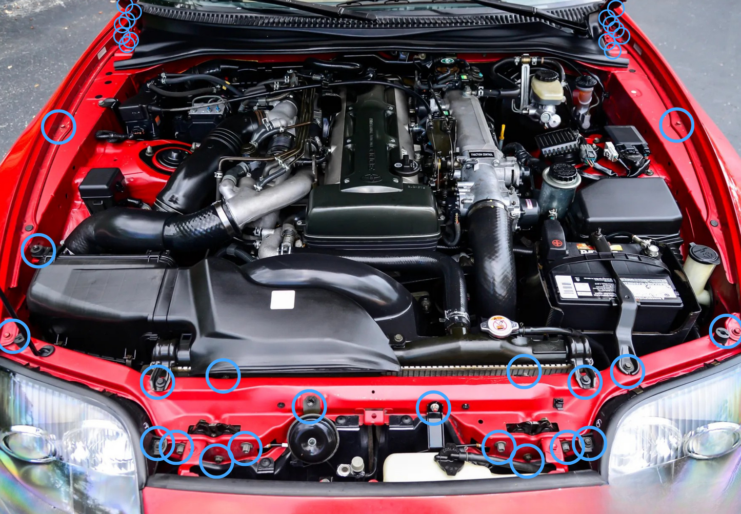 TOYOTA SUPRA JZA80 ENGINE BAY DRESS KIT